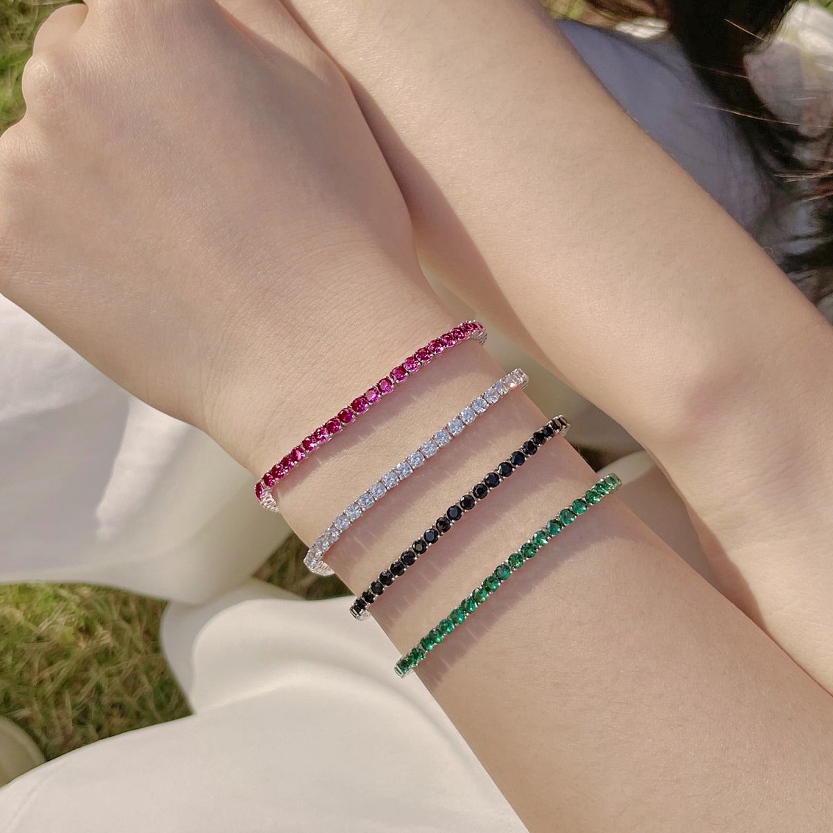 [Vivid Aurora]Radiant Colorful Round Cut Party Bracelet